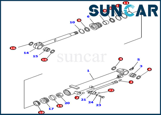 707-98-14770 7079814770 equipos del servicio de Kit For Komatsu PC45MR-3 PC50MR-2 PC55MR-3 del sello del cilindro del ángulo