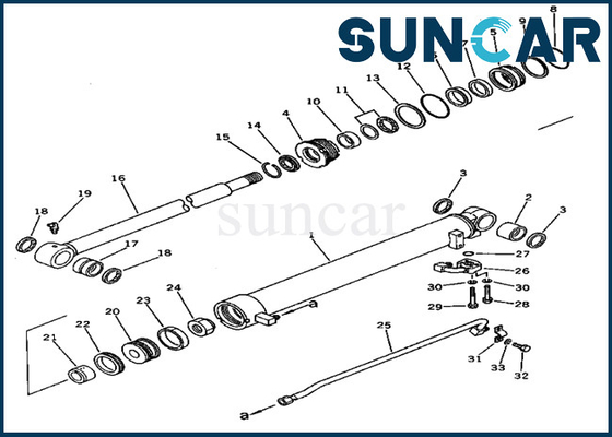 PC60U-3 KOMATSU 201-63-33300 cilindro de 2016333300 brazos que sella a Kit Hydraulic Replacement Seal Kits