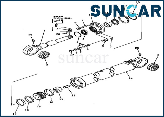 Cilindro hidráulico 2096366300 de Kit Service Kits 209-63-66300 del sello del brazo para el excavador PC650-1 de KOMATSU