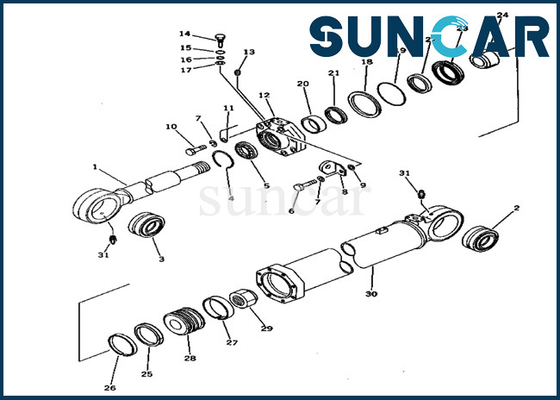 209-63-56101 equipos de aislamiento de Kit Wear Resistance Komatsu PC650-1 de la reparación del sello del cilindro del auge