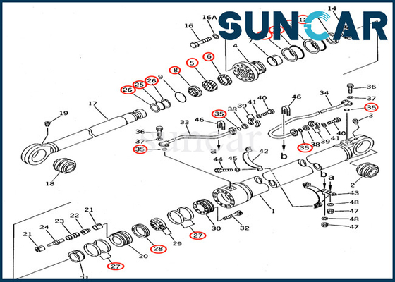 Servicio Kit Parts de PC650-5 PC710-5 KOMATSU 707-99-77220 equipo del lacre del aceite del cilindro de 7079977220 auges