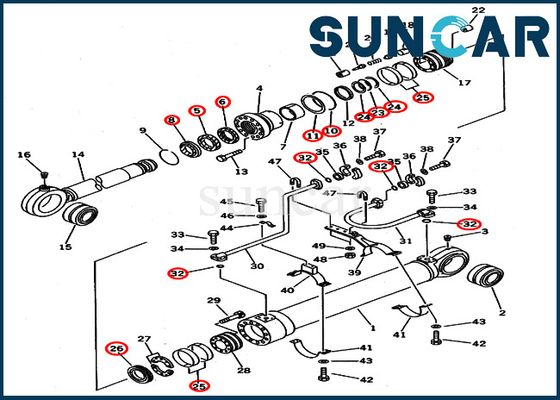 707-99-69600 los equipos de reparación del equipo 7079969600 del sello del cilindro del cubo caben a KOMATSU PC650-3 PC650LC-5 PC710-5