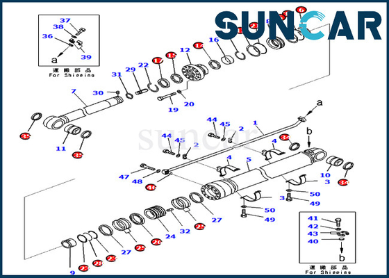 721-98-01370 el sello Kit Hydraulic Cylinder Repair Kit del brazo para KOMATSU PC650LC-11 PC700LC-11 modela piezas