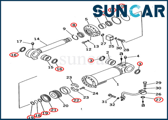 707-98-55500 equipos del sello del cilindro de KOMATSU PC70-7 PC70-7E del equipo 7079855500 del sello de la reparación del auge