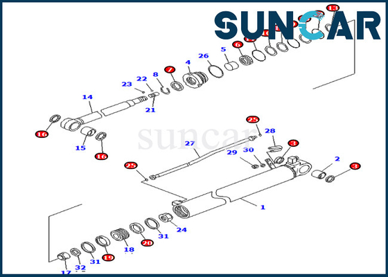 Equipos del servicio 707-99-35350 cilindro de 7079935350 brazos que sella el equipo pesado de Kit For Komatsu PC70-8