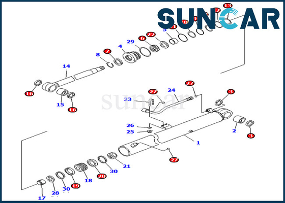 PC70-8 KOMATSU 707-99-36710 sello Kit Replacement Kits del cilindro hidráulico de 7079936710 auges