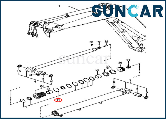 Servicio Kit For Komatsu Models PC70FR-1 del cilindro del brazo de los equipos YM172187-72020 YM17218772020 del sello
