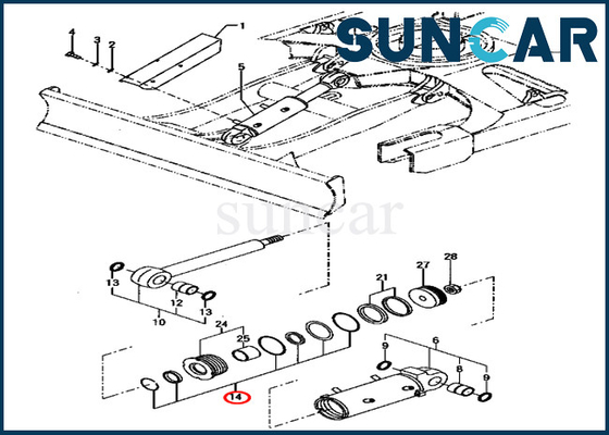 Equipos de aislamiento de Kit Excavator PC70FR-1 KOMATSU de la reparación del cilindro de cuchilla de YM172187-72040 YM17218772040