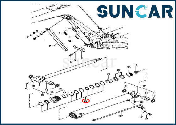 Piezas de servicio de los modelos PC70FR-1 del equipo YM172187-72250 YM17218772250 KOMATSU del sello de la reparación del cilindro del auge