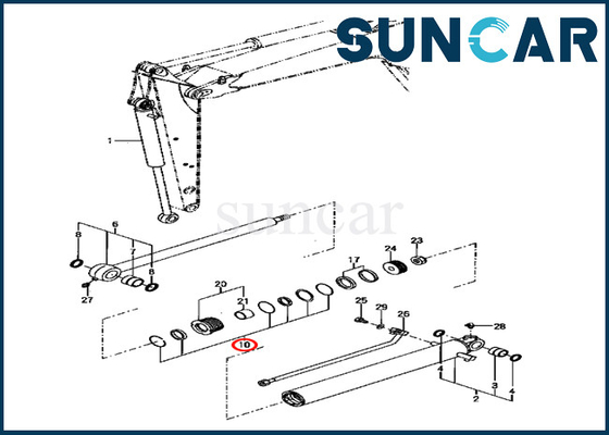 Reparación Kit Hydraulic Cylinder del sello del cubo del excavador YM172187-72770 YM17218772770 de PC70FR-1 KOMATSU