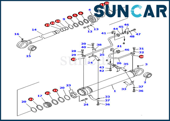 Excavador Cylinder Service Parts del equipo 707-99-69660 7079969660 KOMATSU del sello de la reparación del cubo PC750-6
